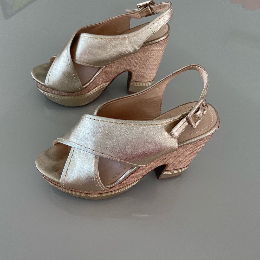Gold Women's Wedge Sandals